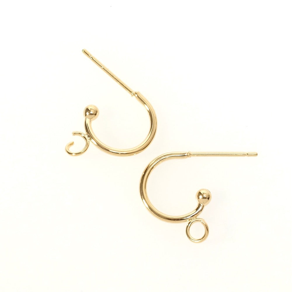 2 boucles d&#39;oreilles créoles en acier inoxydable 304 Doré 24K