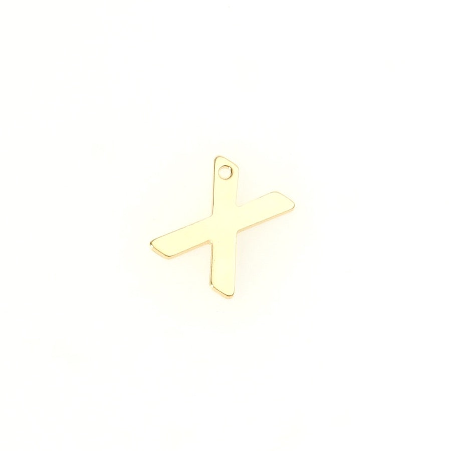 Pendentif Lettre X en acier inoxydable 304 Doré 18K