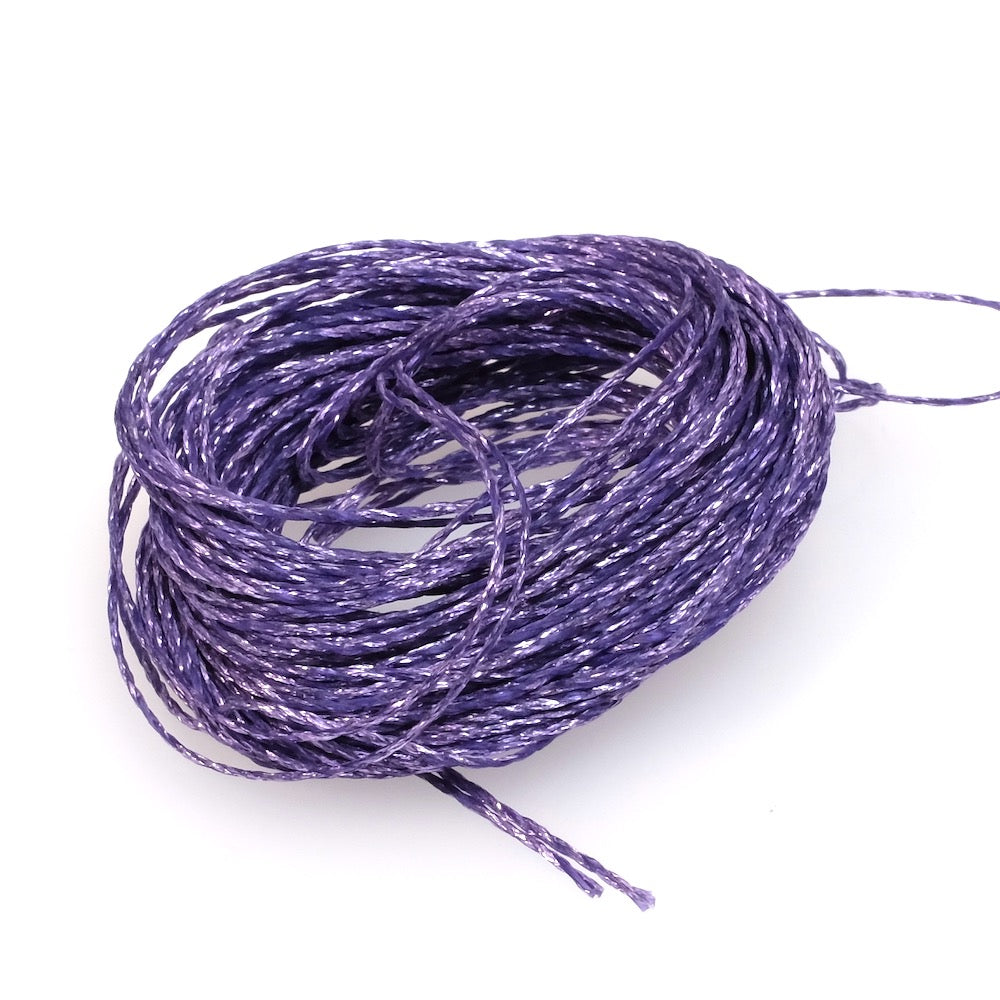 Bobine de fil ciré Linhasita 0,5mm pour micro macramé - Violet métallisé