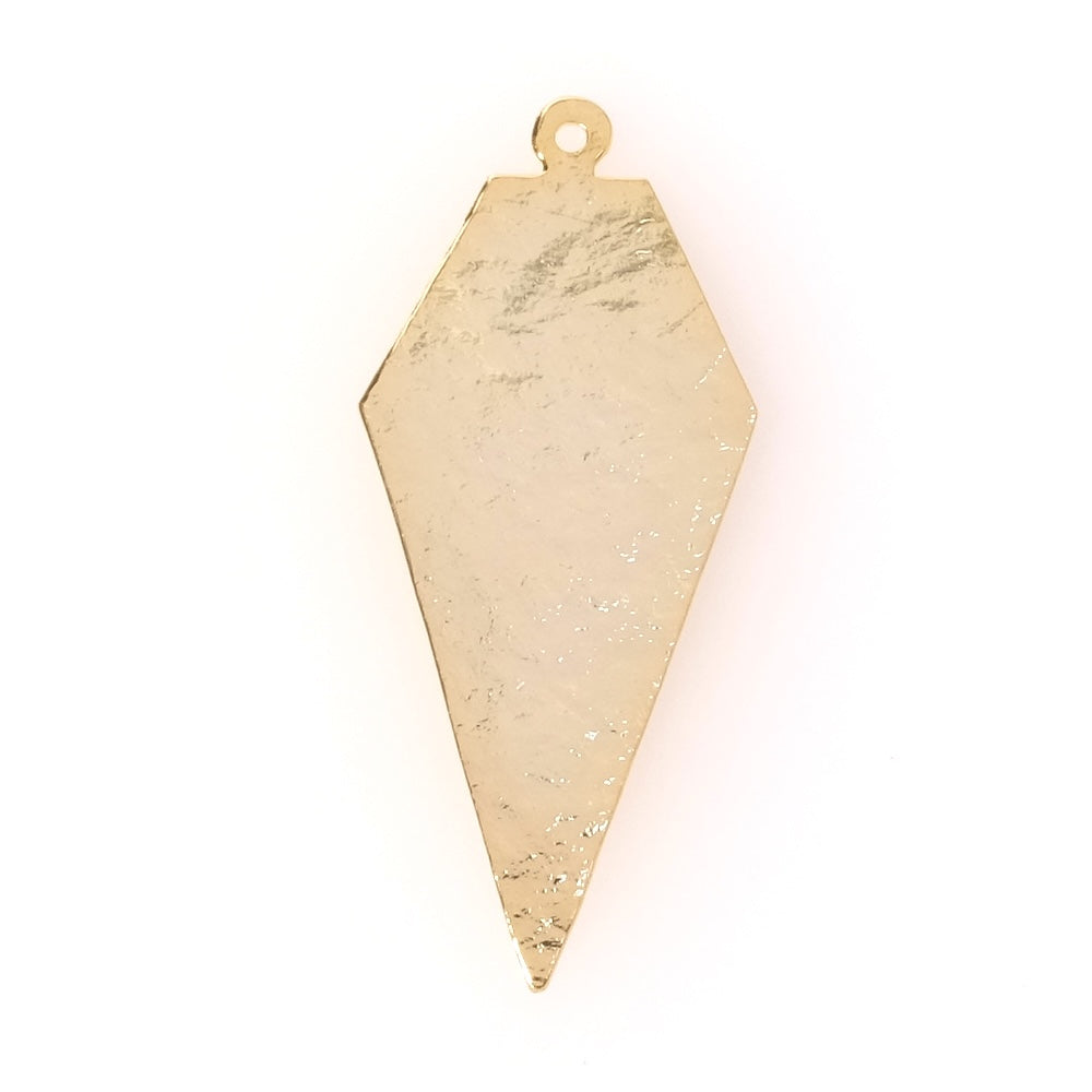 Pendentif Triangle texture Granite en laiton doré à l&#39;or fin 24K Premium