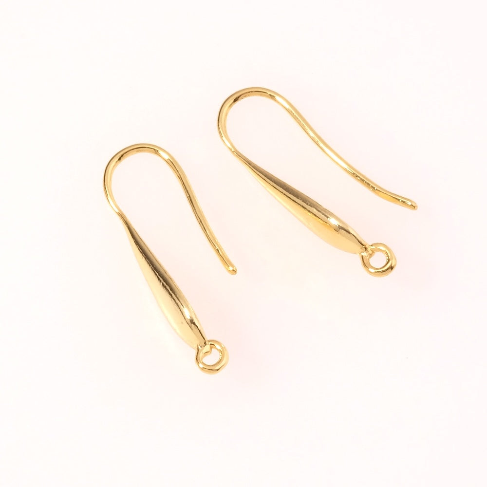 Boucles d&#39;oreilles Crochets gouttes en laiton doré à l&#39;or fin 24K Premium