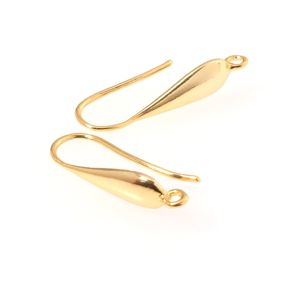 Boucles d&#39;oreilles Crochets gouttes en laiton doré à l&#39;or fin 24K Premium