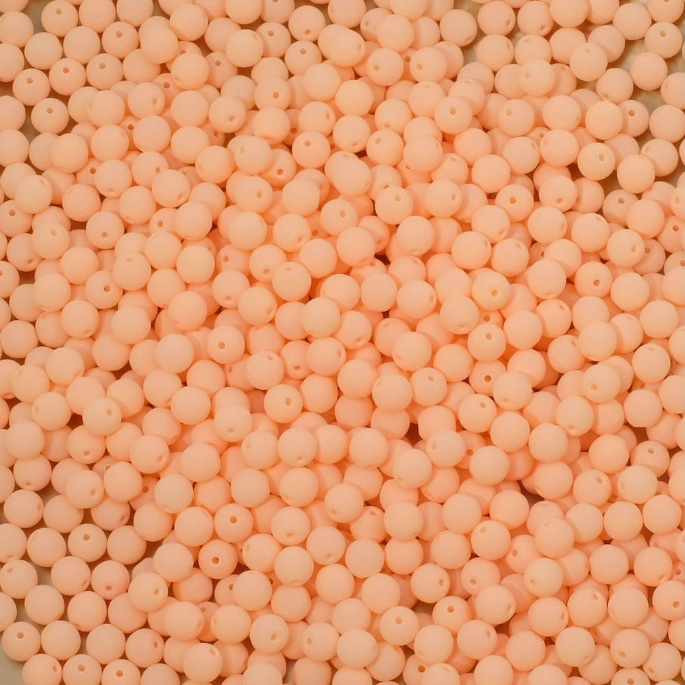 10 perles de Bohème rondes 4mm orange clair mat