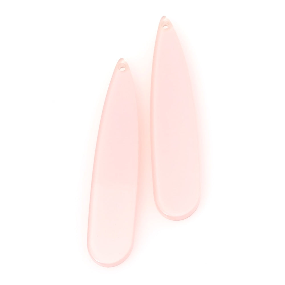 2 pendentifs gouttes en acétate double face 2 tons de rose pastel