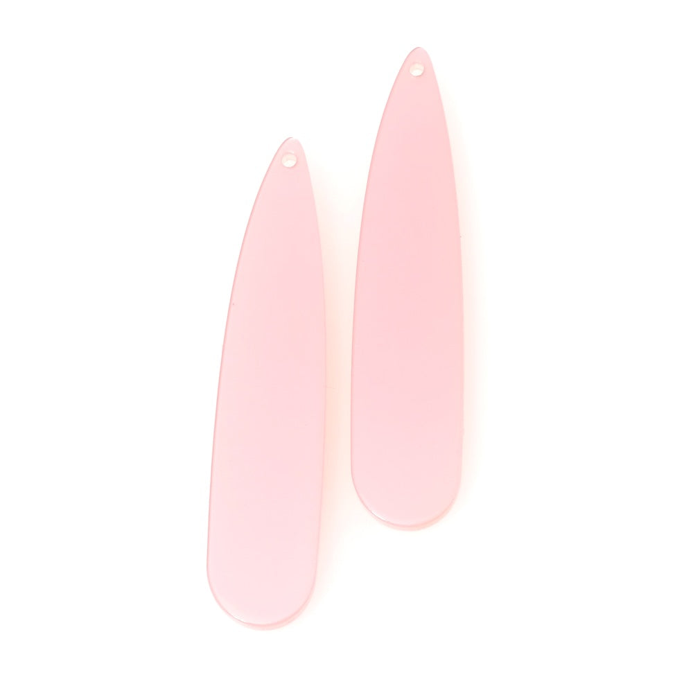 2 pendentifs gouttes en acétate double face 2 tons de rose pastel