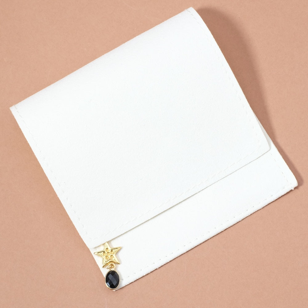 Pochette en suédine aspect daim pour création Bijoux blanc cassé