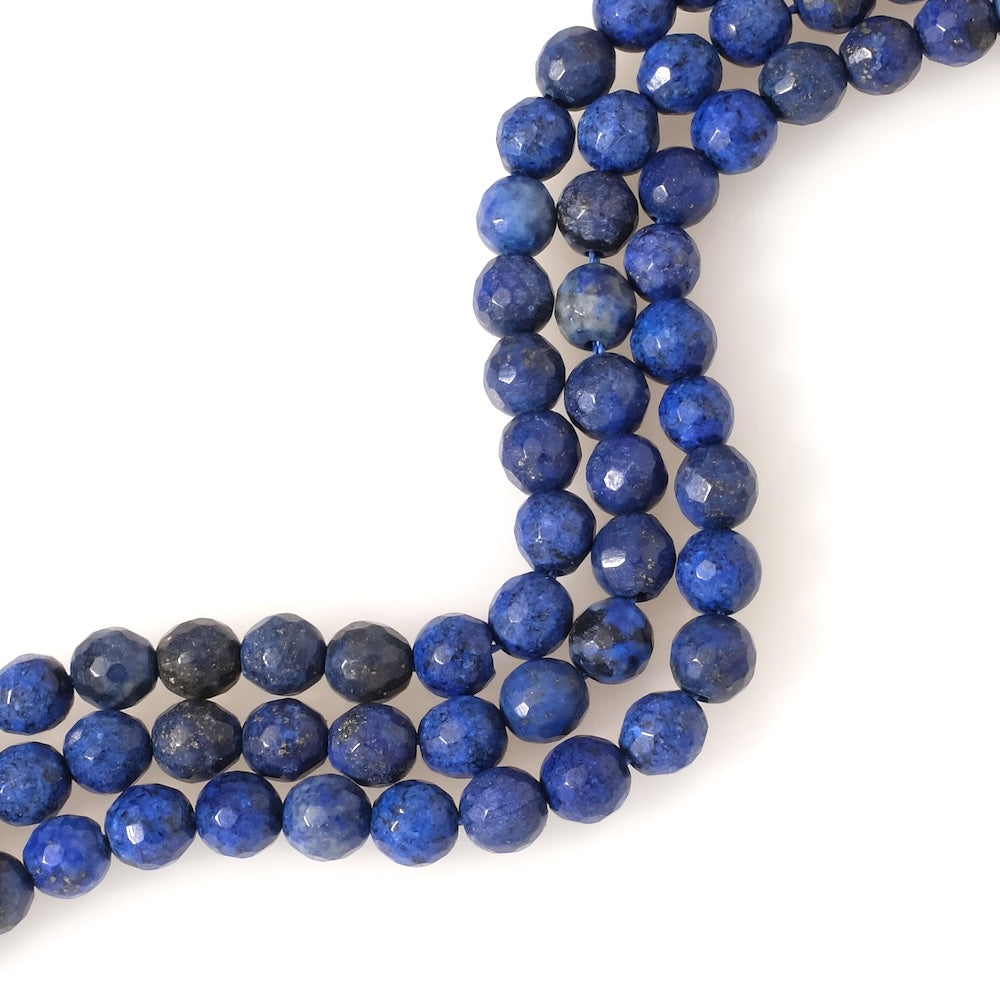 10 perles naturelles rondes facettées 6mm en Lapis Lazuli