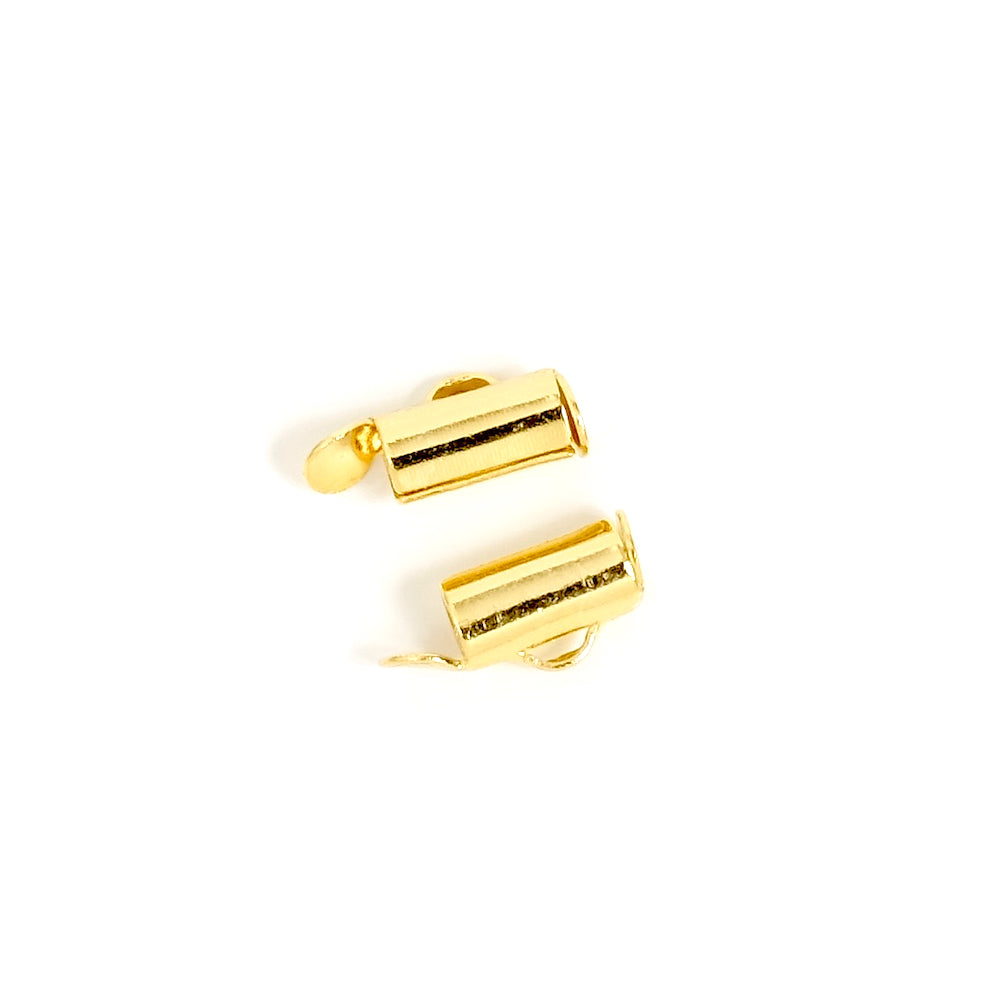 4 embouts tube cintre 9mm en Laiton doré à l&#39;or fin 24K