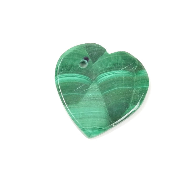 Pendentif Coeur en pierre naturelle de Malachite - Protection