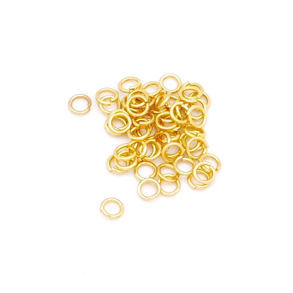 Lot de 50 anneaux 4mm en laiton doré 24K Qualité Premium