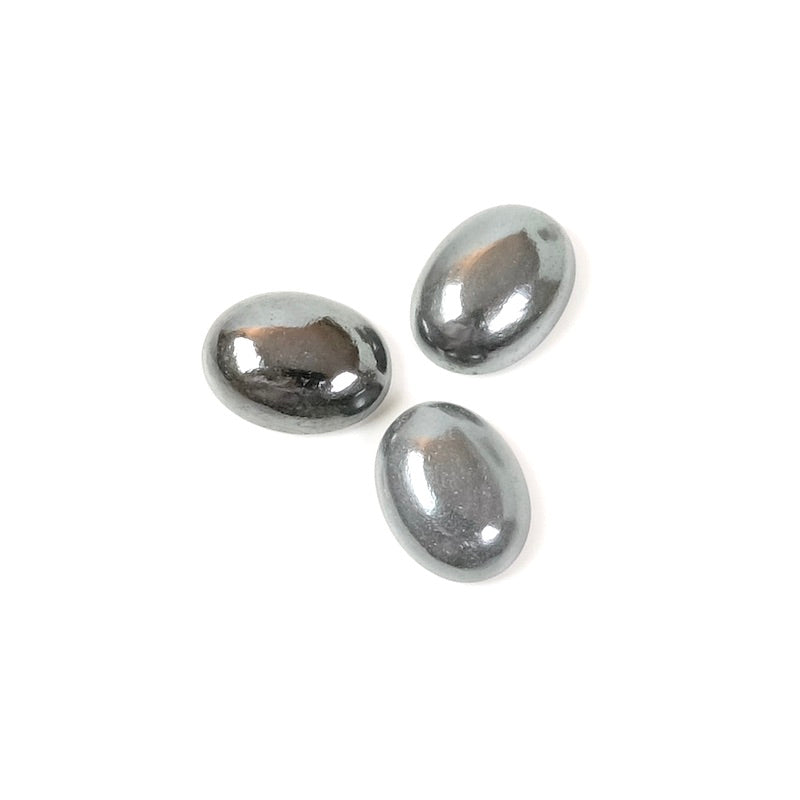 Cabochon pierre naturelle Ovale 6 x 8mm Hématite