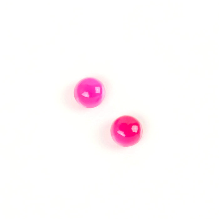 2 Cabochons de pierre naturelle Rond 4mm Calcédoine Fuchsia