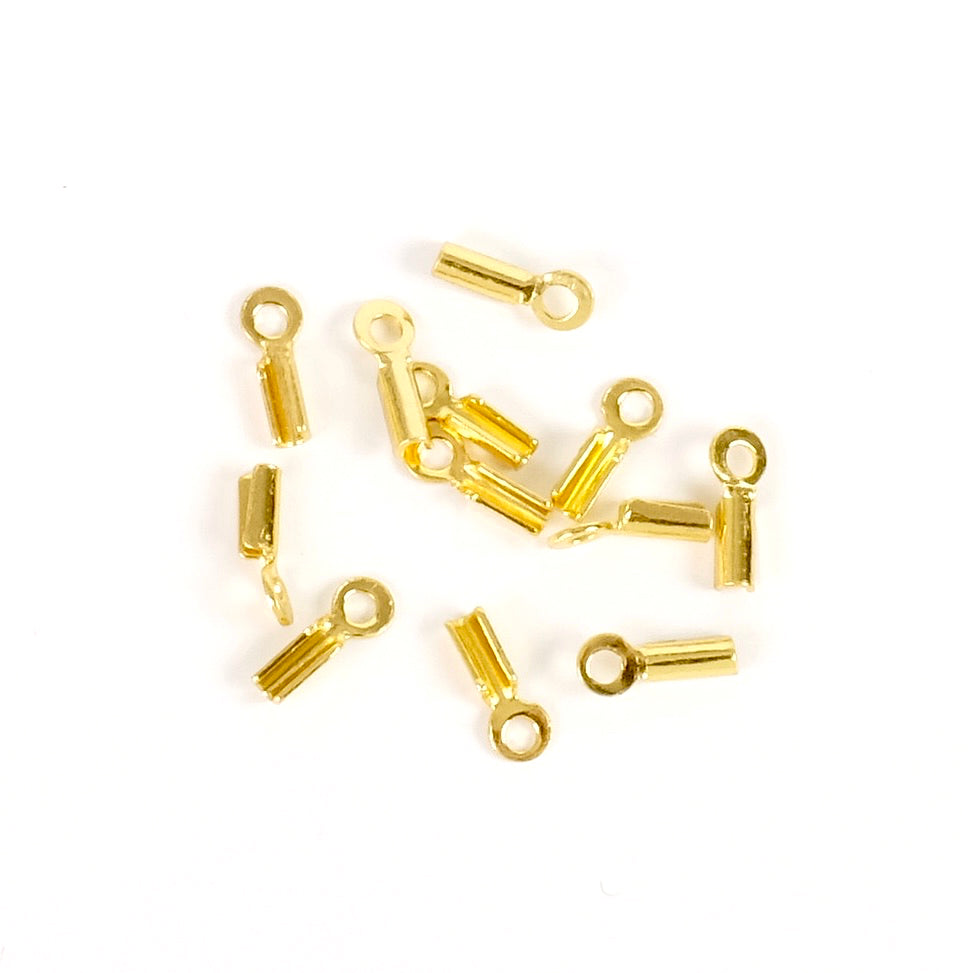 10 embouts 1mm en laiton Doré à l&#39;or fin 24K