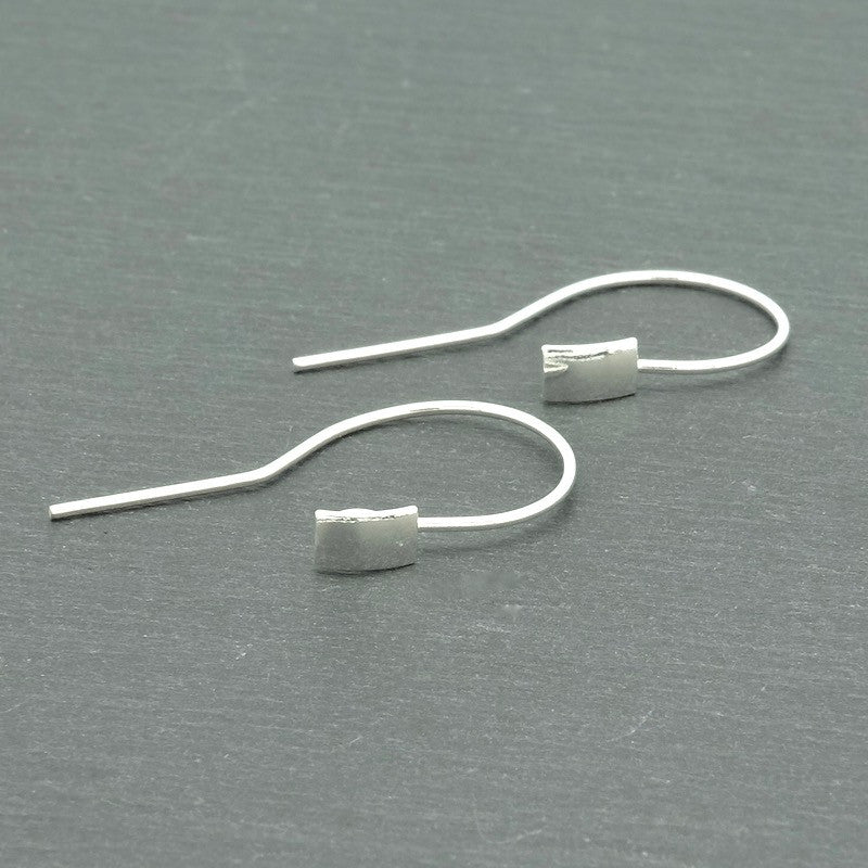 Lot de 2 Boucles d'oreilles rectangle en argent massif 925