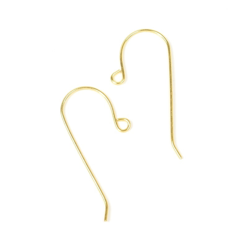 Crochets de Boucles d'oreilles en laiton doré 24K, la paire