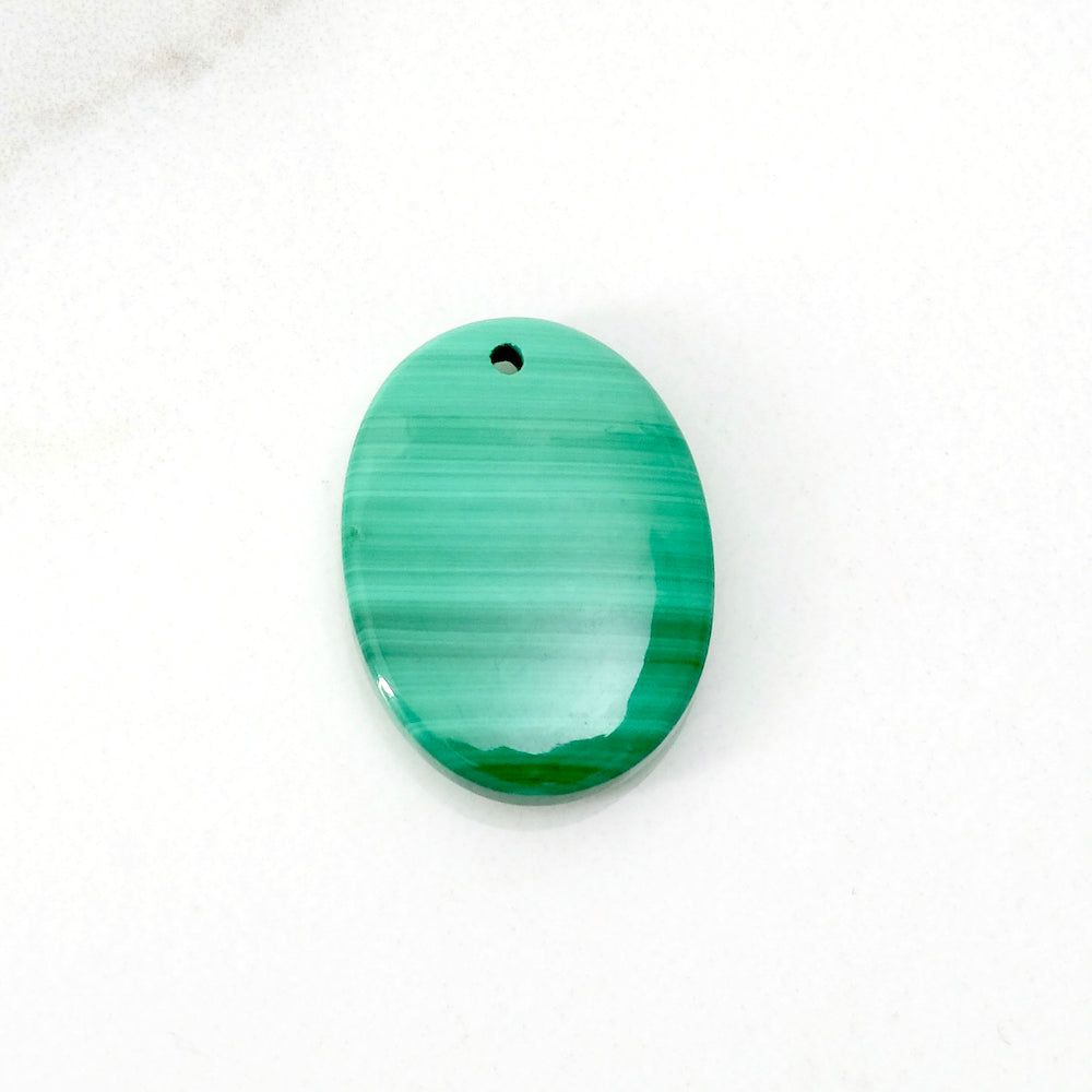 Pendentif Galet en  pierre naturelle 15 x 20mm Malachite