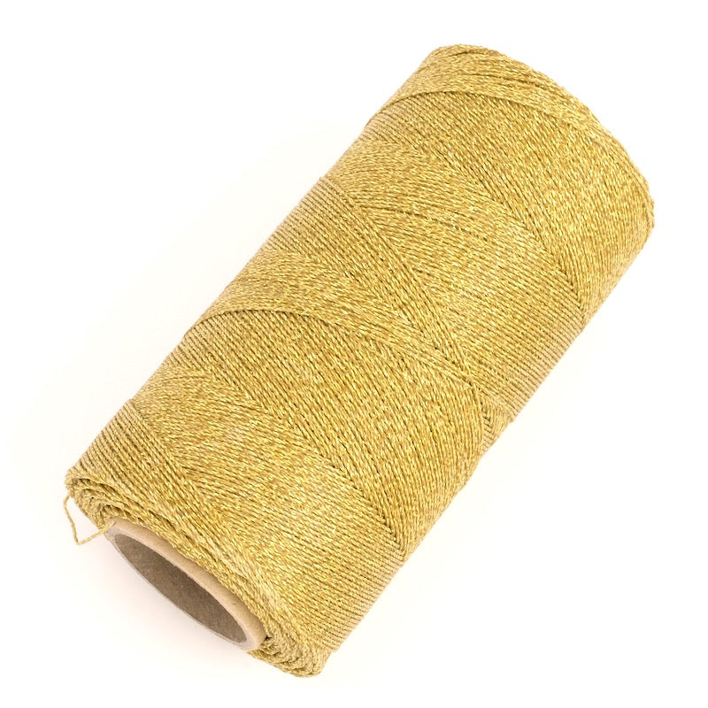 Bobine de fil ciré Linhasita 0,35mm pour micro macramé - Doré