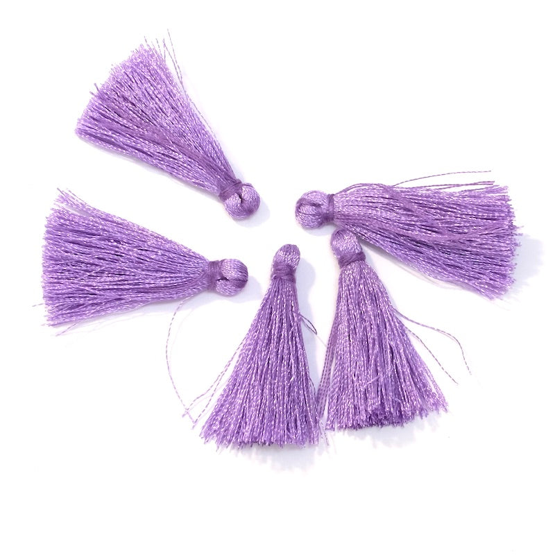 6 Pompons en polyester 30mm Violet