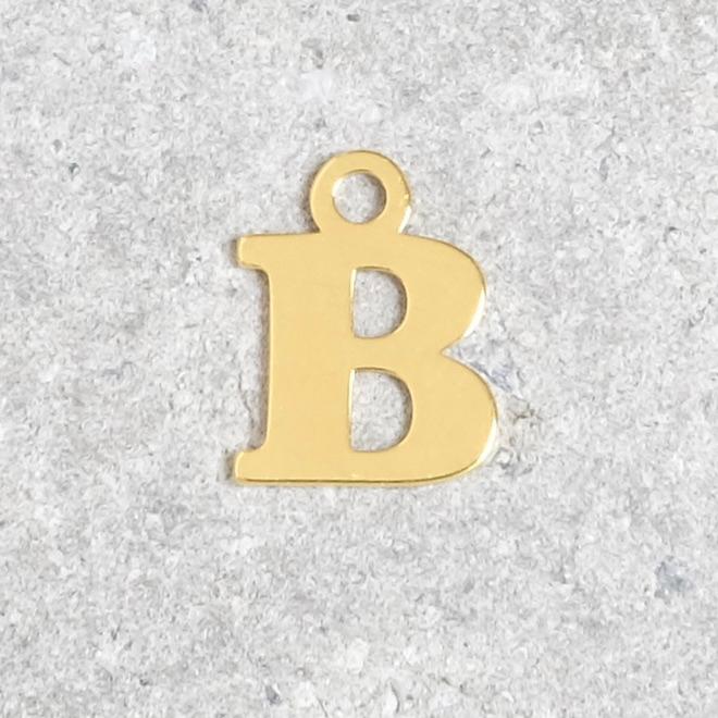 Pendentif lettre B en argent 925 doré à l'or 24K