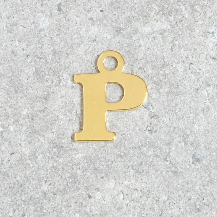 Pendentif lettre P en argent 925 doré à l&#39;or 24K