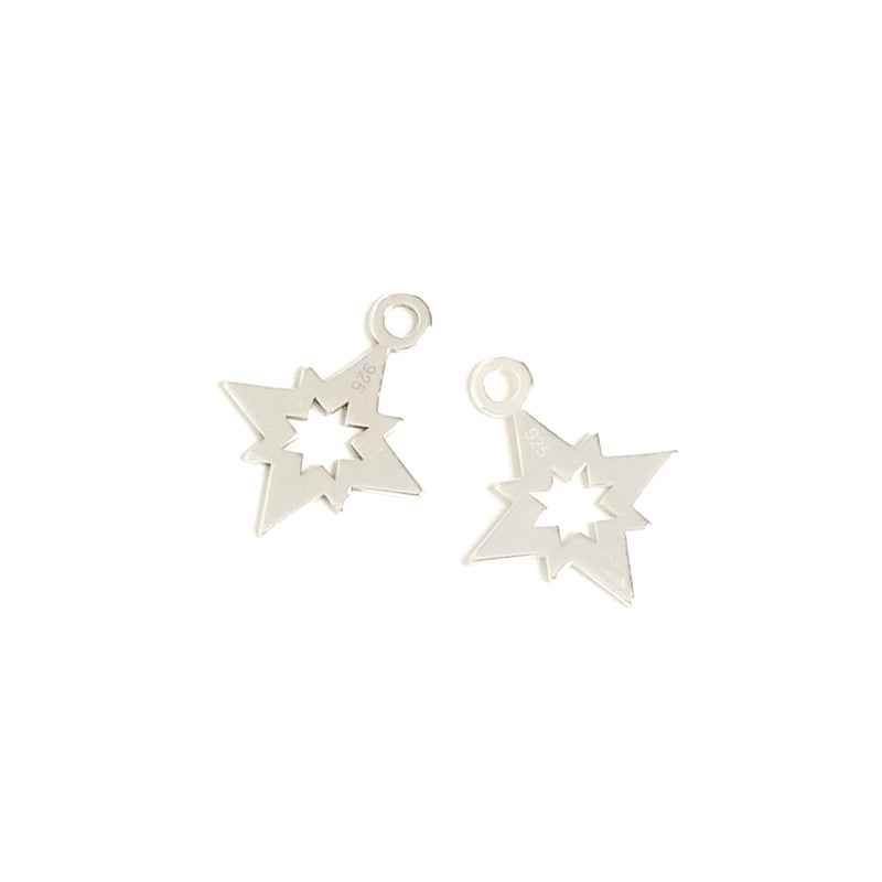 2 Pendentifs Etoiles en Argent 925