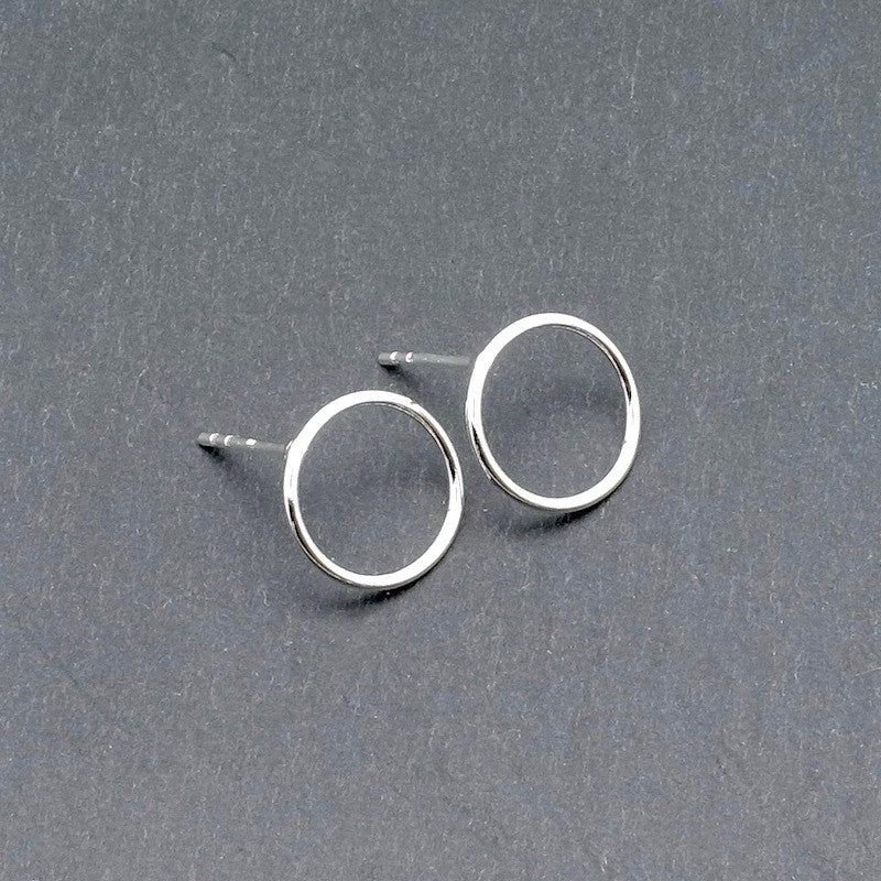 Lot de 2 Créoles Boucles d'oreilles 10mm clous en argent massif 925 