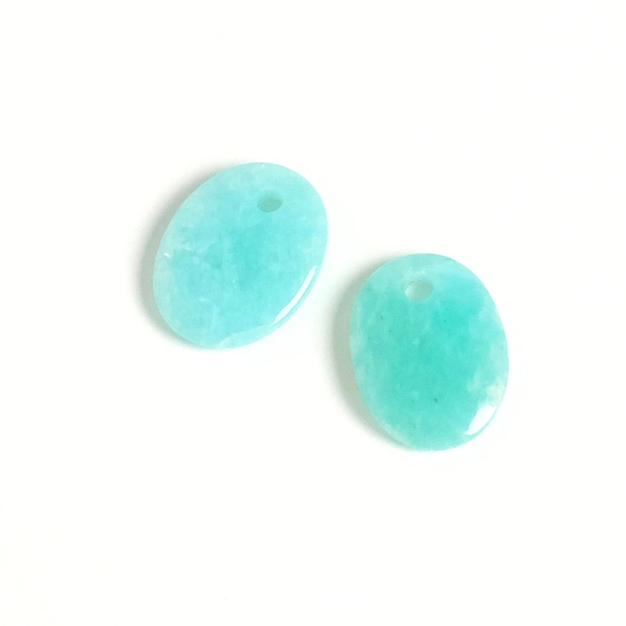 Pendentif Ovale 8x10mm en  pierre naturelle Amazonite