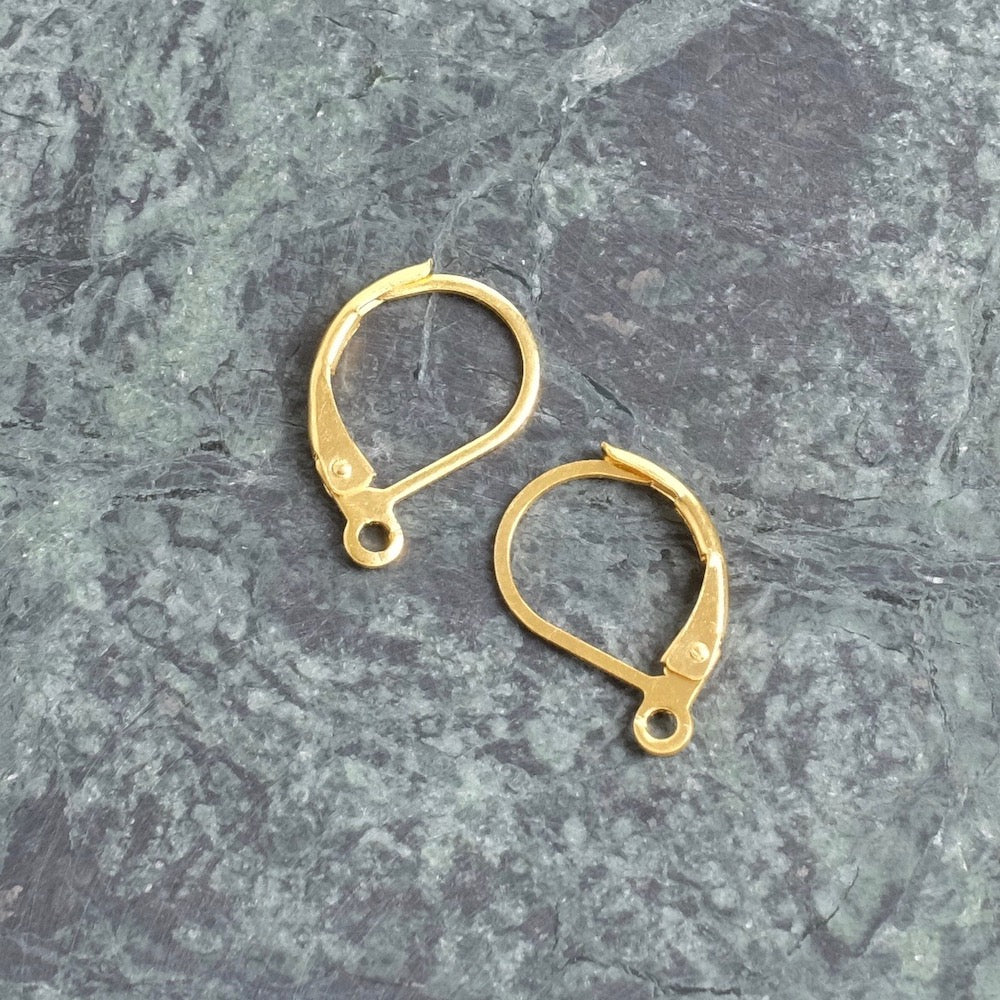 Boucles d&#39;oreilles Dormeuses en laiton Plaqué Or 24K, la paire