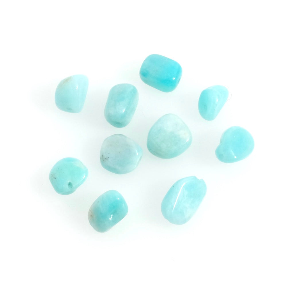 10 perles naturelles irrégulières en Amazonite