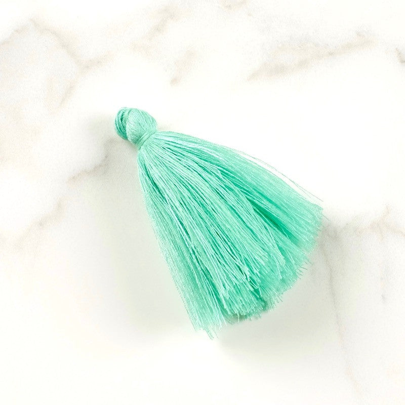 Lot de 2 Pompons XXL en coton 60mm Vert menthe