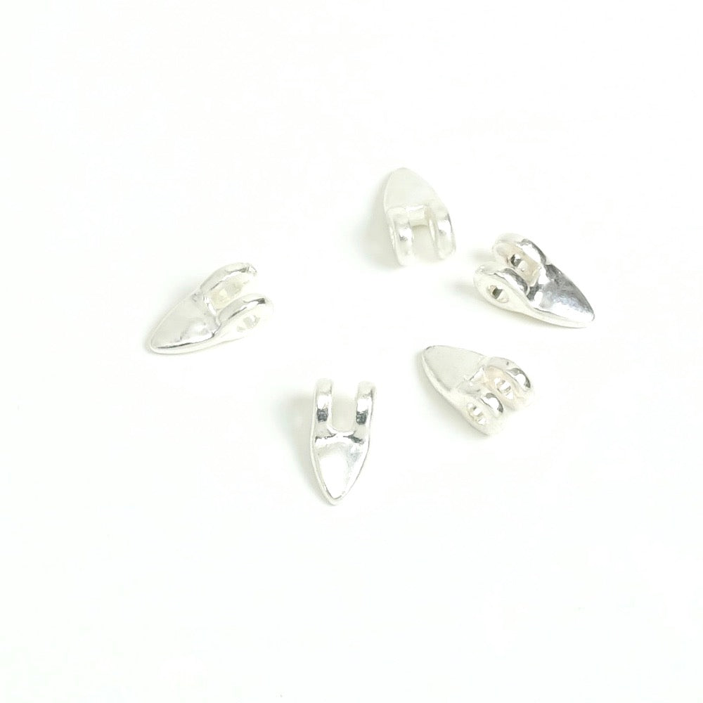 5 perles pics triangles en Zamak argenté 925 Premium