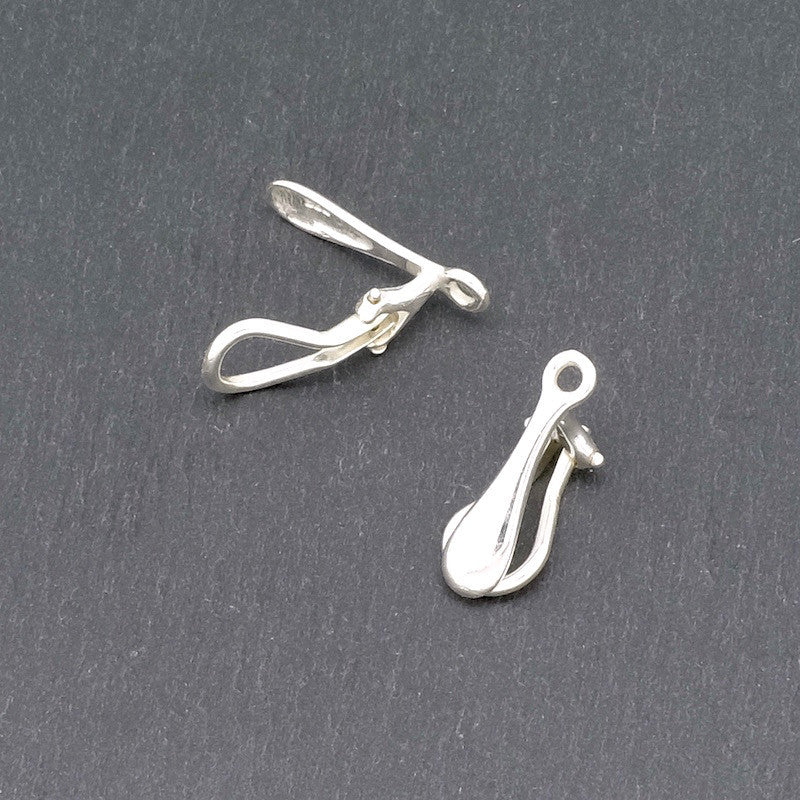 Lot de 2 Boucles d'oreilles clips en argent massif 925 